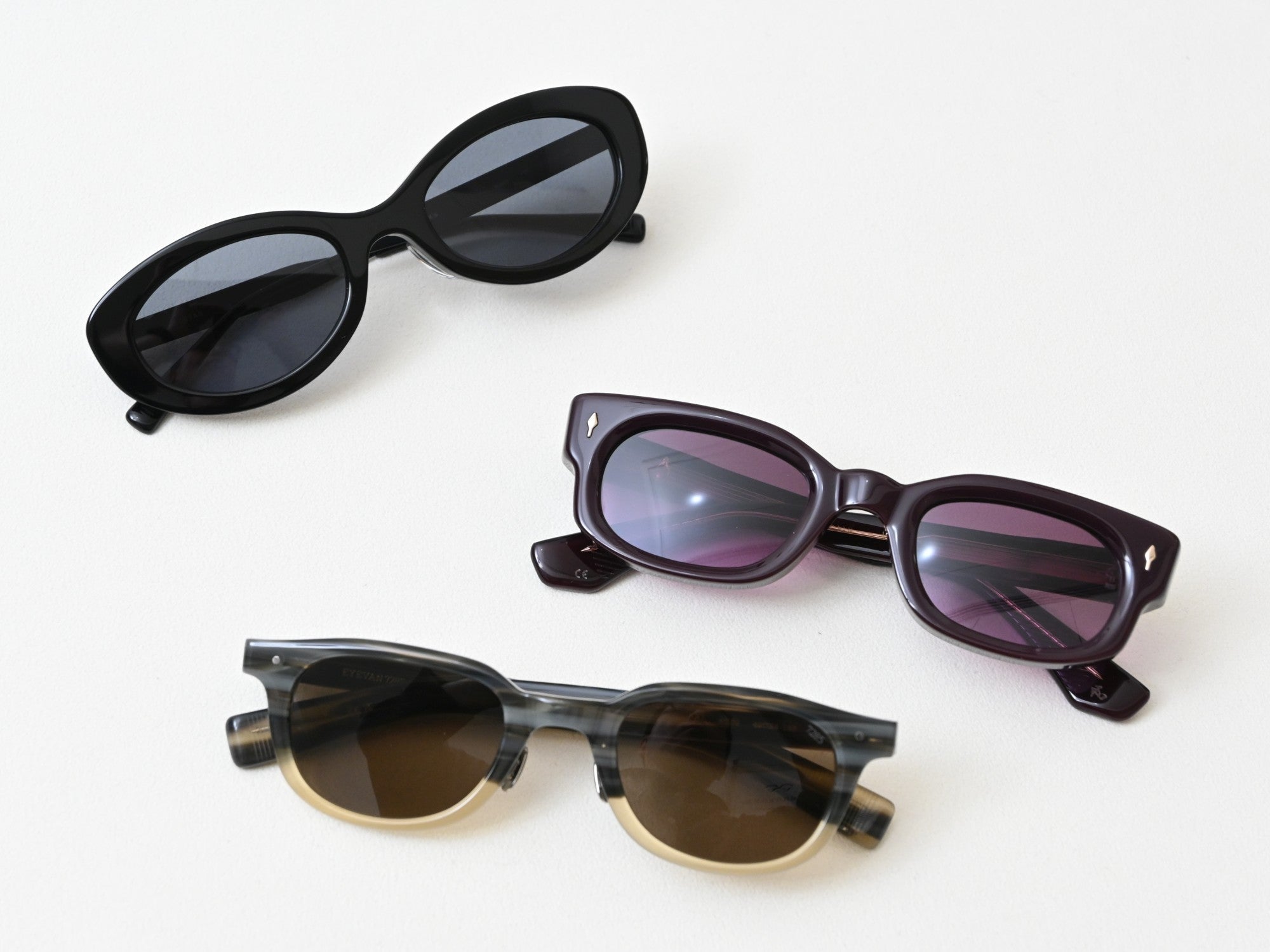 ジャックデュラン　355 ブラックラウンドサングラス ネイビー度無しレンズ ジャックデュラン 355 ジャックデュラン 355 ブラックラウンド